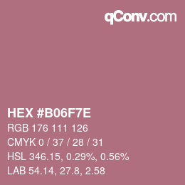 Color code: HEX #B06F7E | qconv.com