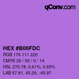 Color code: HEX #B06FDC | qconv.com