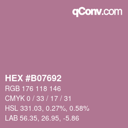 Color code: HEX #B07692 | qconv.com