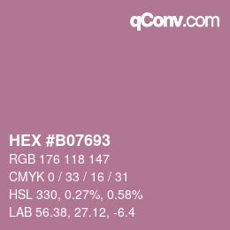 カラーコード: HEX #B07693 | qconv.com