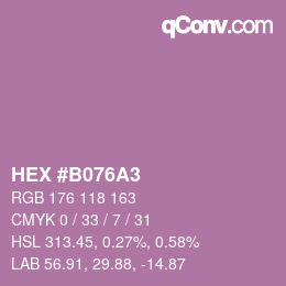 カラーコード: HEX #B076A3 | qconv.com