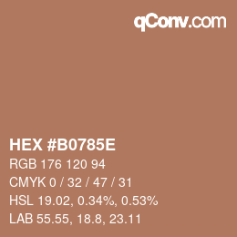 Color code: HEX #B0785E | qconv.com