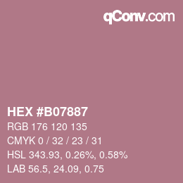 カラーコード: HEX #B07887 | qconv.com