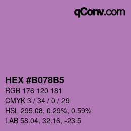 Farbcode: HEX #B078B5 | qconv.com