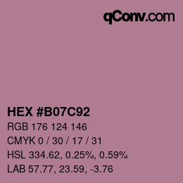 Color code: HEX #B07C92 | qconv.com