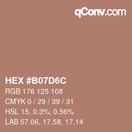 Code couleur: HEX #B07D6C | qconv.com