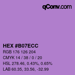 Farbcode: HEX #B07ECC | qconv.com