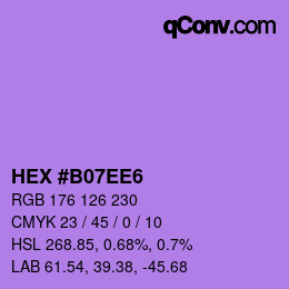 カラーコード: HEX #B07EE6 | qconv.com