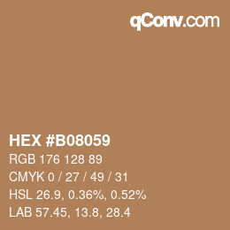 Código de color: HEX #B08059 | qconv.com