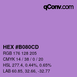 カラーコード: HEX #B080CD | qconv.com