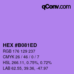 Color code: HEX #B081ED | qconv.com