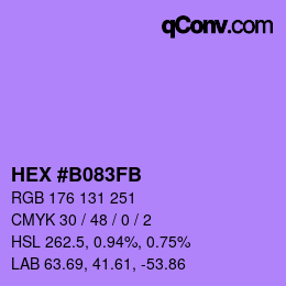 Color code: HEX #B083FB | qconv.com