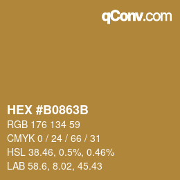颜色代码: HEX #B0863B | qconv.com