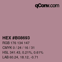 カラーコード: HEX #B08693 | qconv.com