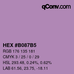 颜色代码: HEX #B087B5 | qconv.com
