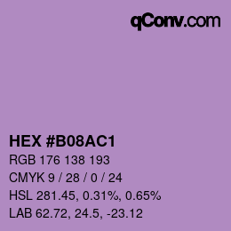 颜色代码: HEX #B08AC1 | qconv.com