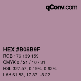 Color code: HEX #B08B9F | qconv.com