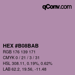 Color code: HEX #B08BAB | qconv.com