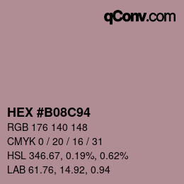 颜色代码: HEX #B08C94 | qconv.com