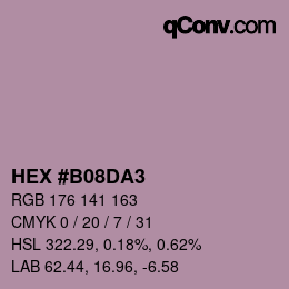 颜色代码: HEX #B08DA3 | qconv.com