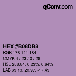 カラーコード: HEX #B08DB8 | qconv.com