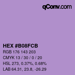 Color code: HEX #B08FCB | qconv.com