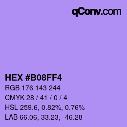 Farbcode: HEX #B08FF4 | qconv.com