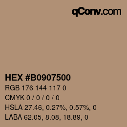 Color code: HEX #B0907500 | qconv.com