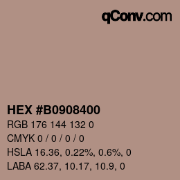 Color code: HEX #B0908400 | qconv.com