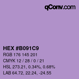 カラーコード: HEX #B091C9 | qconv.com