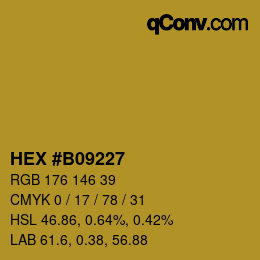 Color code: HEX #B09227 | qconv.com