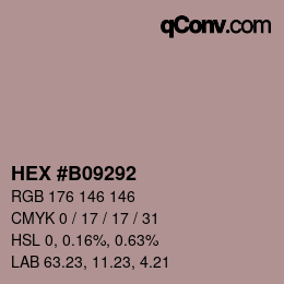 颜色代码: HEX #B09292 | qconv.com
