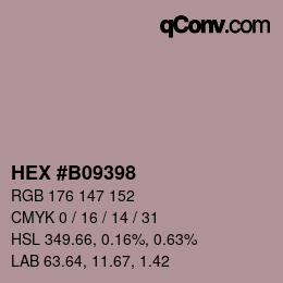 Color code: HEX #B09398 | qconv.com