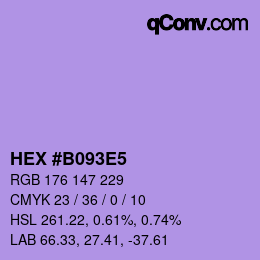 Color code: HEX #B093E5 | qconv.com