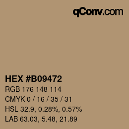 Color code: HEX #B09472 | qconv.com