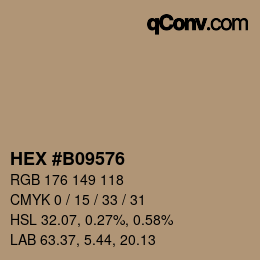 Color code: HEX #B09576 | qconv.com