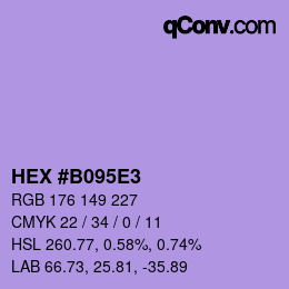 Color code: HEX #B095E3 | qconv.com