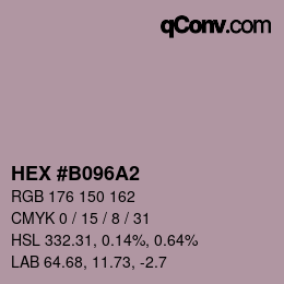 Código de color: HEX #B096A2 | qconv.com