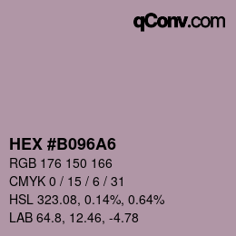 Farbcode: HEX #B096A6 | qconv.com