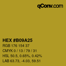 Color code: HEX #B09A25 | qconv.com