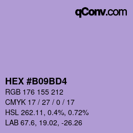 Color code: HEX #B09BD4 | qconv.com