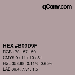 Color code: HEX #B09D9F | qconv.com