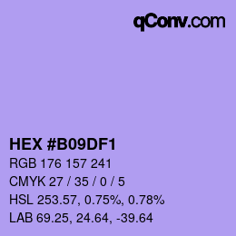 颜色代码: HEX #B09DF1 | qconv.com