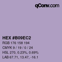 Farbcode: HEX #B09EC2 | qconv.com