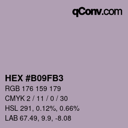 颜色代码: HEX #B09FB3 | qconv.com