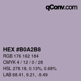 カラーコード: HEX #B0A2B8 | qconv.com