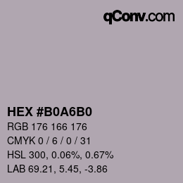 カラーコード: HEX #B0A6B0 | qconv.com