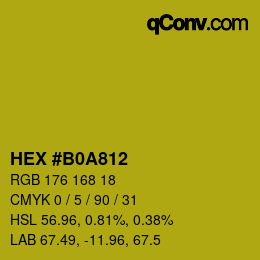 Color code: HEX #B0A812 | qconv.com