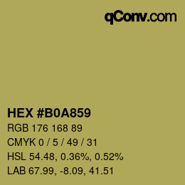 Color code: HEX #B0A859 | qconv.com