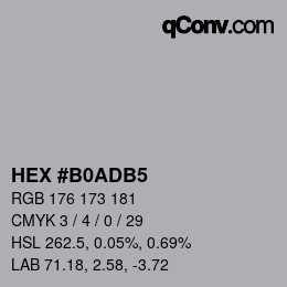 カラーコード: HEX #B0ADB5 | qconv.com